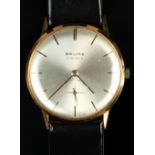 Property of a deceased estate - a gentleman's Baume 18ct gold cased wristwatch, with engraved