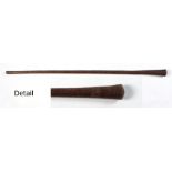 Tribal & ethnographia - a tribal, possibly oceanic palm wood war club, traces of collection label,