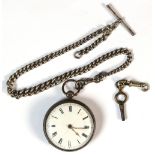 Property of a lady - a Victorian silver pocket watch, the chain fusee movement engraved 'BUDGEN,