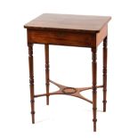 Property of a lady - an early 19th century George IV mahogany work table, with hinged top & ring