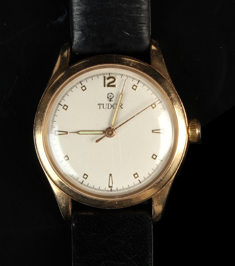 Property of a deceased estate - a gentleman's Tudor oyster 9ct gold cased wristwatch, numbered 42956