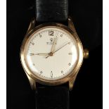 Property of a deceased estate - a gentleman's Tudor oyster 9ct gold cased wristwatch, numbered 42956