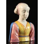 Property of a deceased estate - a Della Robia style bust of a girl, painted number '888' to inside