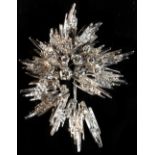 A Georges Weil 18ct white gold & platinum icicle brooch, the estimated total diamond weight