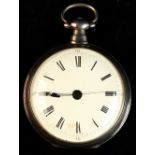 A late 19th / early 20th century white metal cased Swiss pocket watch made for the Chinese market,
