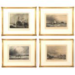 Property of a lady - a set of four marine engravings after David Cox, Samuel Prout and Anthony