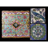 Property of a gentleman - a set of four Islamic faience tiles; together with two single faience