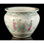 Property of a deceased estate - a Japanese famille rose planter, circa 1900, 9.7ins. (24.7cms.) high