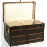 Property of a lady - a Goyard cabin trunk, with mesh design incorporating 'E. Goyard Honore' logo,