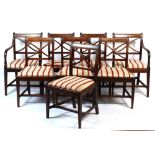 Property of a lady - a set of eight early 19th century George III mahogany bar-back dining chairs