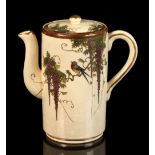 Property of a gentleman - a Japanese Satsuma cylindrical coffee pot or hot water jug, Meiji