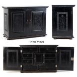 Property of a lady - a late 17th century Flemish ebonised two-door cabinet, the doors & sides with