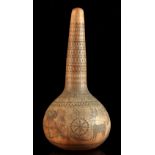 Property of a deceased estate - an early 20th century Greek gourd, with incised decoration, dated