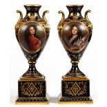 Property of a deceased estate - a pair of late 19th / early 20th century Vienna style porcelain