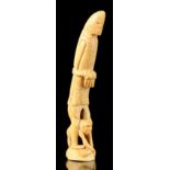 Property of a deceased estate - ethnographia - an unusual African carved ivory or hippo tooth