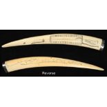 Property of a lady - ethnographia - a large late 19th / early 20th century Inuit scrimshaw carved