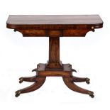 Property of a gentleman - an early 19th century Regency period rosewood swivel-top foldover games