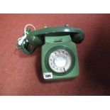 A 1970's Dual Green Telephone, with on/off bell switch and new English connection, labelled "746F PO