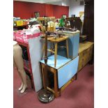 Lloyd Loom Lusty Linen Box, kitchen table, standard lamp, chair, and four cast iron bed legs, each