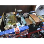 Biscuit Barrel, vases, sundaes, plaque, Smiths clock, Murphy radio, casket, etc:- Two Boxes