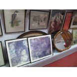 1920's Oak Framed Mirror and Photo Frame, Norah K Rigby print of "Hanover St", Jon. W Jones signed