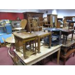 Four Mid XX Century Mahogany Dining Chairs, with drop in seats on square legs, together with a