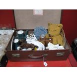 Teddy Bear, Aynsley plates, Beswick horse (tail repaired), Poole, dolls furniture, etc, in case.