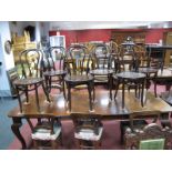 A Set of Six Late XX Century Bentwood Chairs, with hooped backs, solid seat and splayed legs (Made