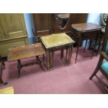 A Reproduction Circular Topped Edwardian Mahogany Pembroke Table, with two drawers to frieze over