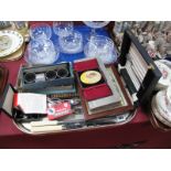 Quantity of Cutlery, miniature animals, Van Ralty oval, napkin rings, etc:- One Tray