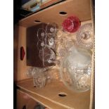 A Box of Glassware, including a boxed Webbs lead crystal pair of glasses,