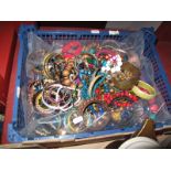 A Mixed Lot of Assorted Costume Jewellery, including beads, bangles etc :- One Box