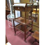 A Mahogany Two Heights Tea Trolley, and a circa 1920's mahogany piano stool, with fall front