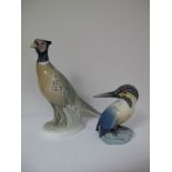 A Royal Copenhagen Porcelain Model of a Pheasant, number 2394, printed factory marks to underside,