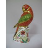 A Royal Crown Derby Imari Paperweight, modelled as a Lorikeet, limited edition number 2027/2500,