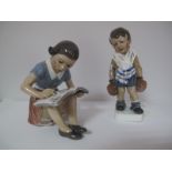 A Dahl Jensen Copenhagen Porcelain Figure, Deadly Boxer, model number 1069, printed and painted