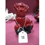 A Royal Doulton Flambé Model of a Dog of Fo, HN2957, black printed factory mark, 13cms high.