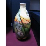 A Moorcroft Pottery Vase, tubelined and decorated in the Road Across the Moors design by Kerry