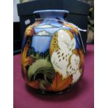 A Moorcroft Pottery Vase, of tapering high shouldered form, tubelined and decorated in the Daytime