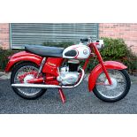 A 1959 James Commodore 250cc Two Stroke Single Motorcycle, finished in red and tropical grey,