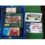 Five Boxed Corgi 1:50 Scale Diecast Buses and Coaches, #35301 Bedford Val set "Yelloways" and