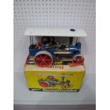 A Boxed Vintage Wilesco Live Steam Traction Engine #D40. This model is un-steamed and in near mint