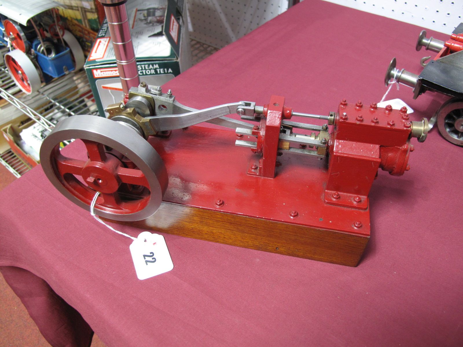 An Engineered Model of a "Mill Type" Horizontal Engine. 10cms diameter spoked flywheel to 4cms