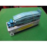 A Dinky Toys No. 982 Pullmore Car Transporter. Mid blue cab, light blue back. With ramp. Fair/ good.