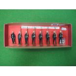 A Mid XX Century Britains Lead Toy Soldiers Royal Marines Marching Party. Consisting of seven