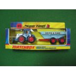 Matchbox 1971 Superking K-5 German Edition "Hoch and Tief" Tractor and Tipping Trailer, in blue with