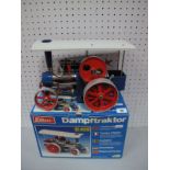 A Boxed Wilesco Live Steam Traction Engine #D405. This model has been steamed and in as new