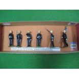 A Mid XX Century Britains Lead Toy Soldiers Royal Marines Colour Party. Consisting of six figures.