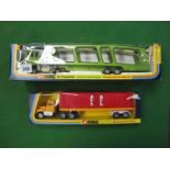 Two Boxed Original Corgi (1973/76) Diecast Lorries. #1159 Ford Car Transporter, metallic green