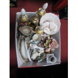A Table Lamp, Italian pottery, Siamese cat, etc:- One Box